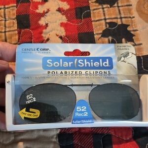 Polarized Clip-On Sunglasses - Black Solar Shield 52 Rec 2